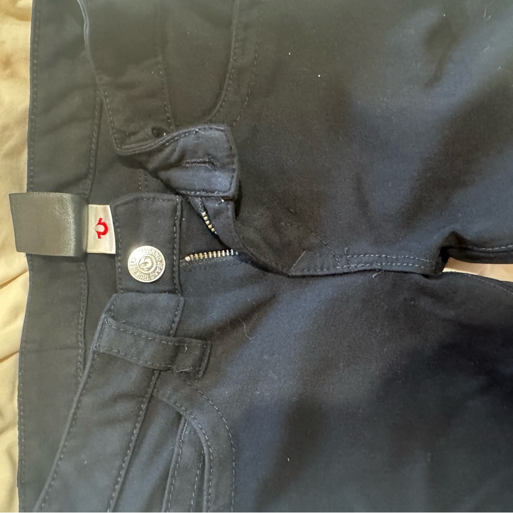 True Religion Black Denim with Embroidered Detail